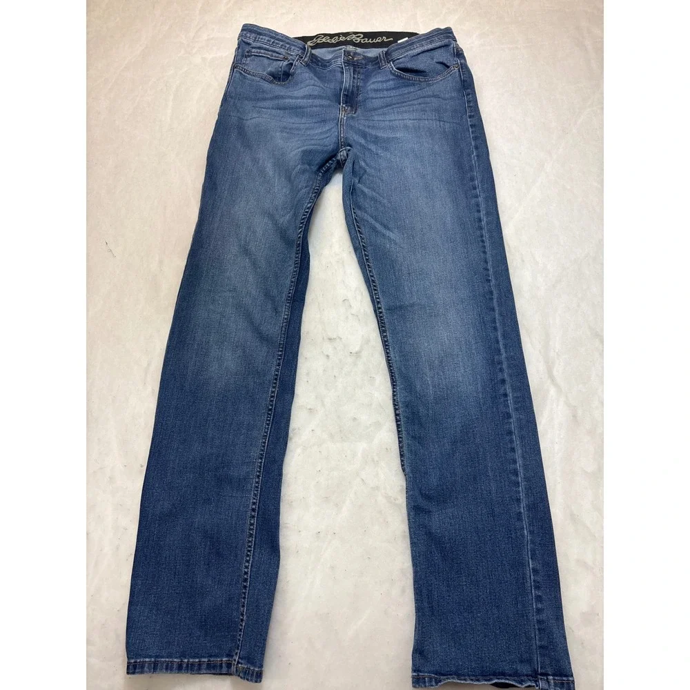 Eddie Bauer‎ Mens Jeans 32W x 34L Blue Denim Straight Leg Casual Pants
